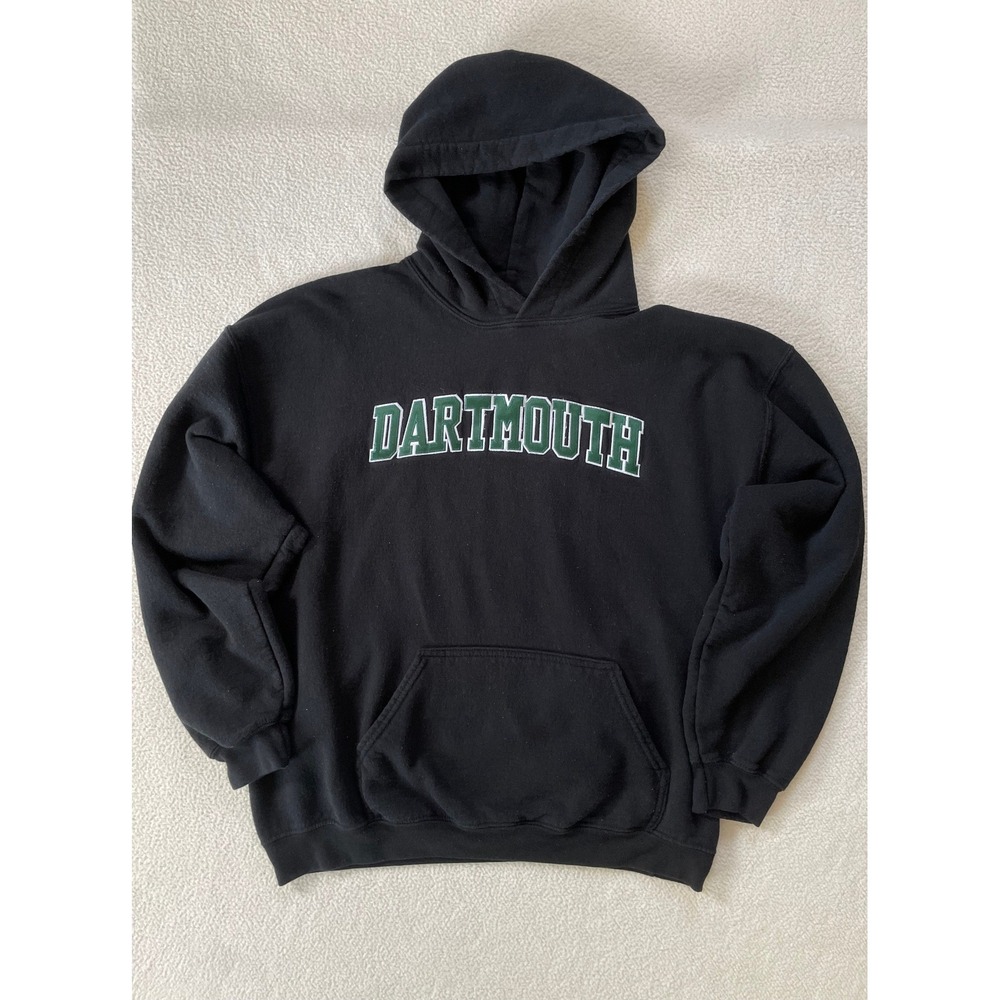 Gildan Mens Large Hoodie Black Dartmouth Embroidered Heavy Blend Pullover